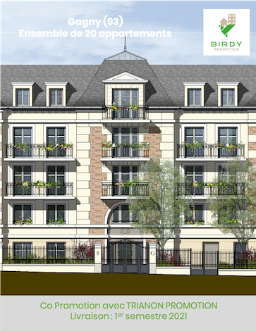 Birdy, en co promotion pour un immeuble de logements neufs locatifs à Gagny
